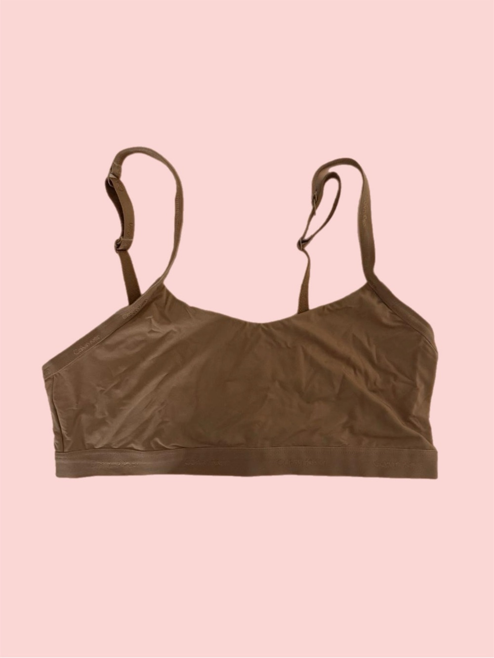 calvin klein form to body lightly lined wireless bralette  - sandalwood